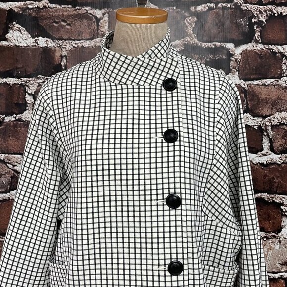 Cabi #3173 Osaka Nights Blazer Jacket Windowpane Black White Size Medium - Picture 5 of 16